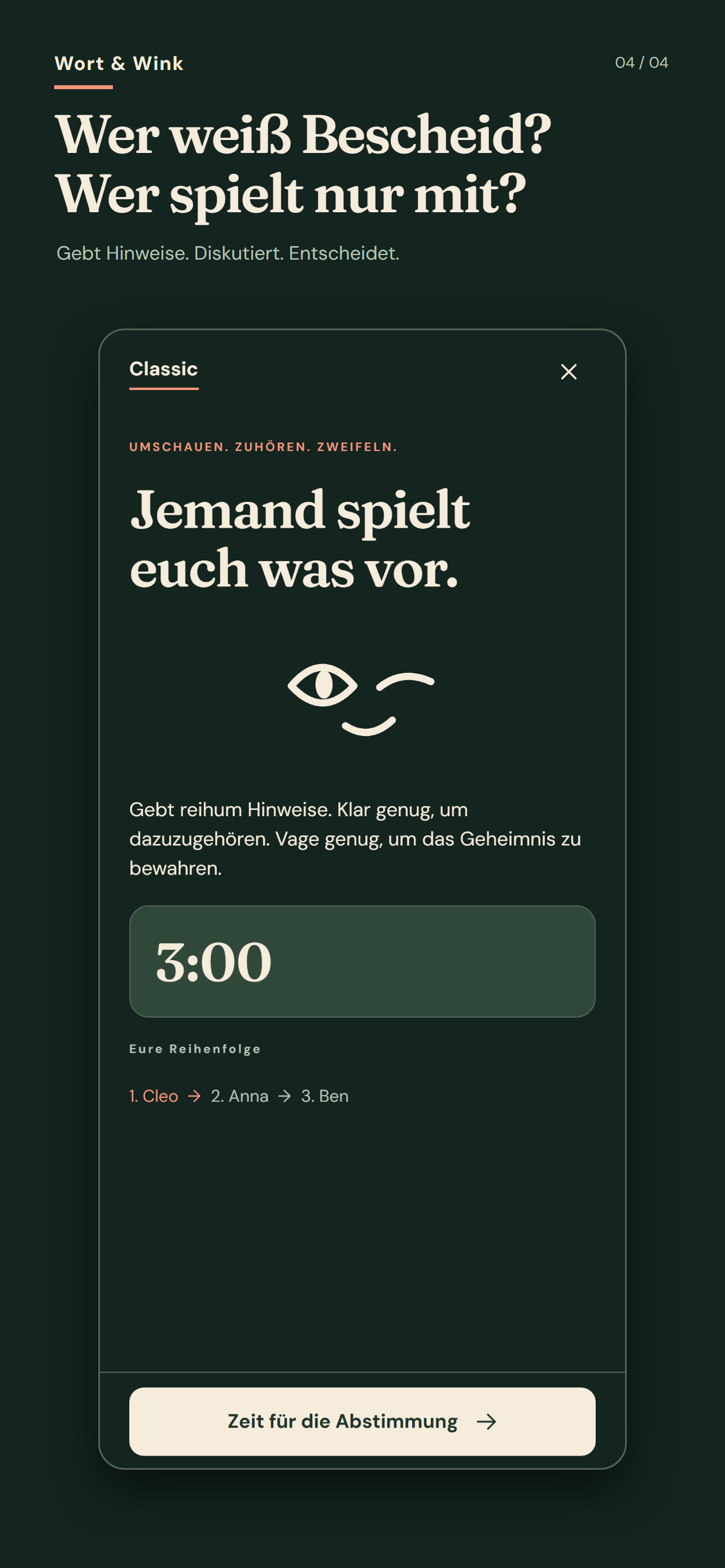 Diskussionsrunde mit Countdown